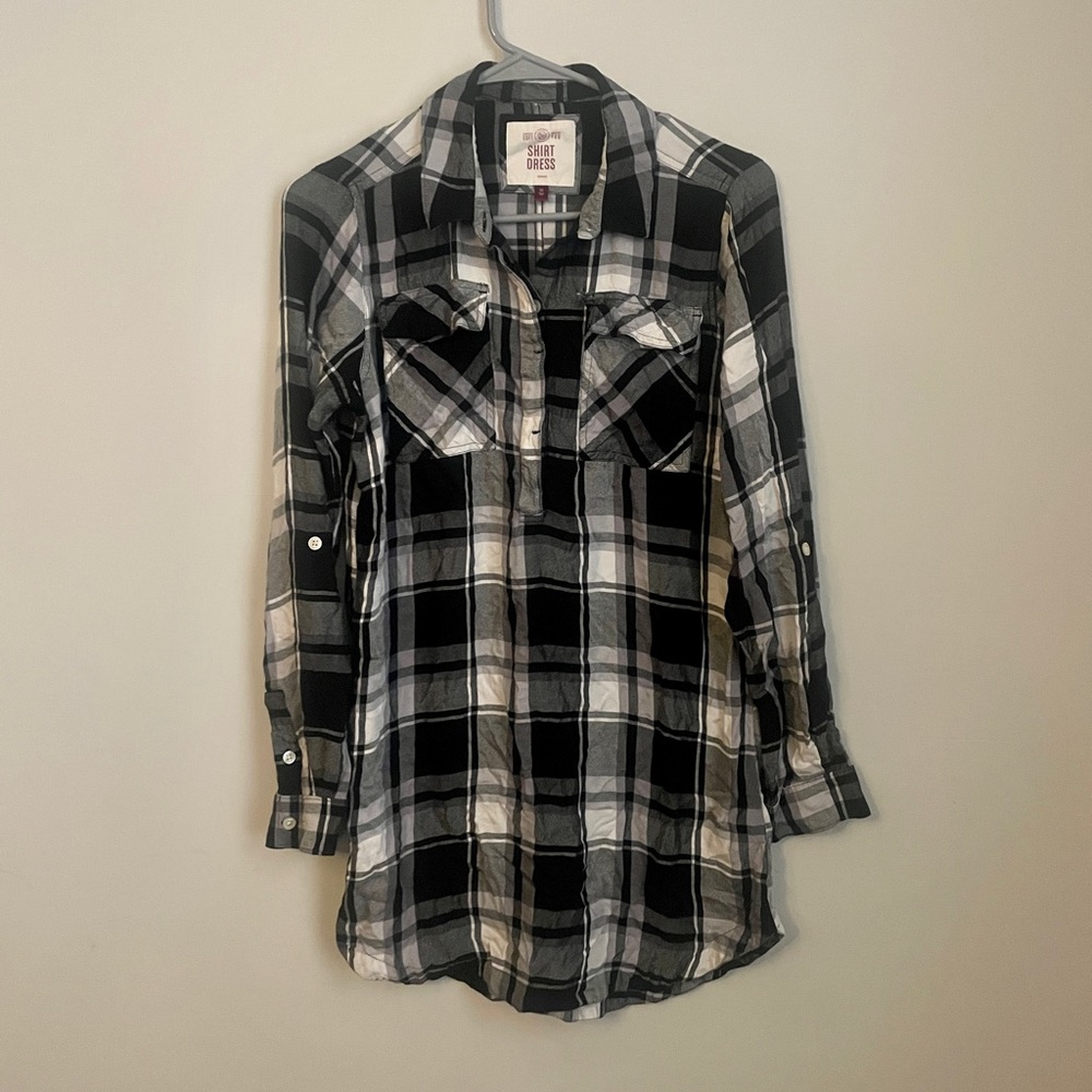 SO plaid shirt dress